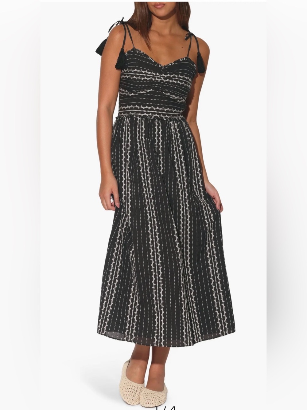 Walter Baker Carrie Tie Strap Embroidered Cotton Sundress NWT
